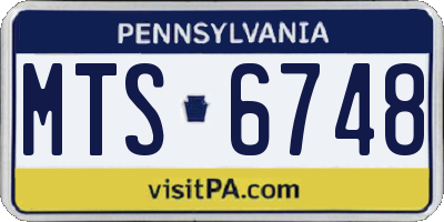 PA license plate MTS6748