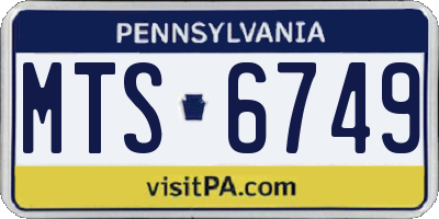 PA license plate MTS6749