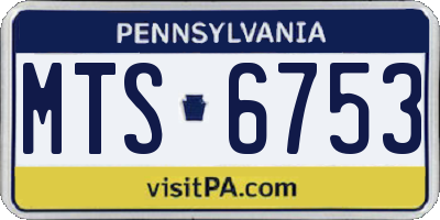 PA license plate MTS6753