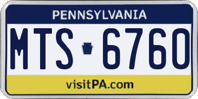 PA license plate MTS6760