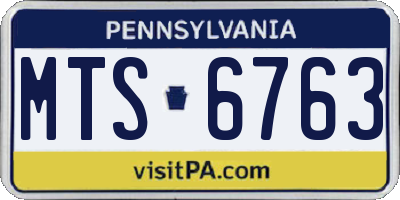 PA license plate MTS6763