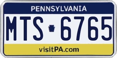 PA license plate MTS6765