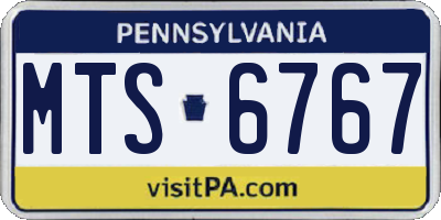 PA license plate MTS6767