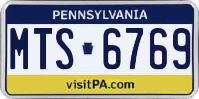 PA license plate MTS6769