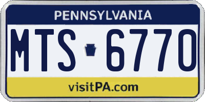 PA license plate MTS6770
