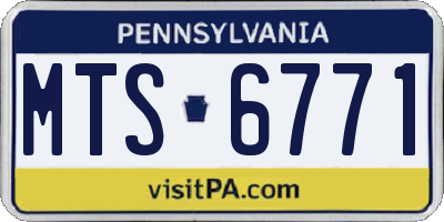 PA license plate MTS6771
