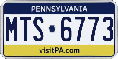 PA license plate MTS6773