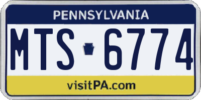PA license plate MTS6774