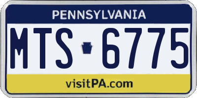 PA license plate MTS6775