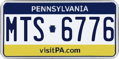 PA license plate MTS6776