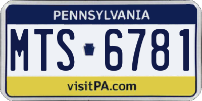 PA license plate MTS6781