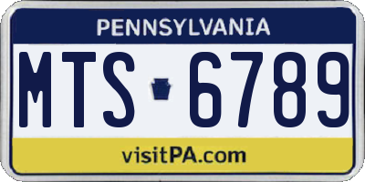 PA license plate MTS6789