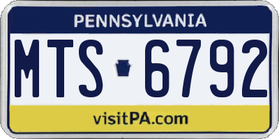 PA license plate MTS6792