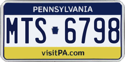 PA license plate MTS6798