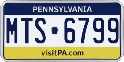 PA license plate MTS6799