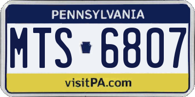PA license plate MTS6807