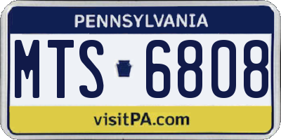 PA license plate MTS6808