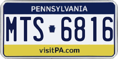 PA license plate MTS6816