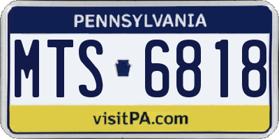 PA license plate MTS6818