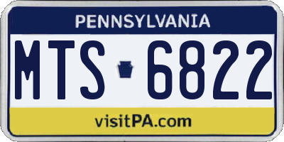PA license plate MTS6822