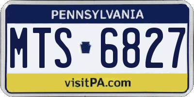 PA license plate MTS6827