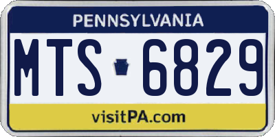 PA license plate MTS6829