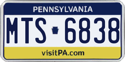 PA license plate MTS6838
