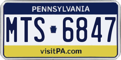 PA license plate MTS6847