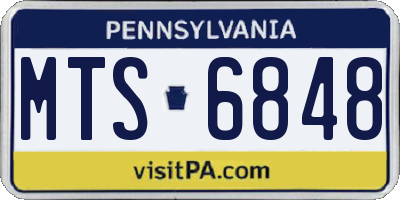 PA license plate MTS6848