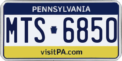 PA license plate MTS6850