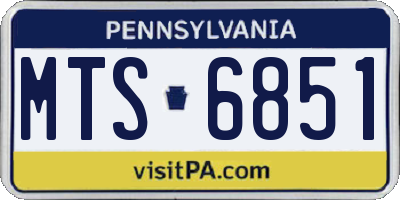 PA license plate MTS6851