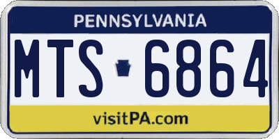PA license plate MTS6864
