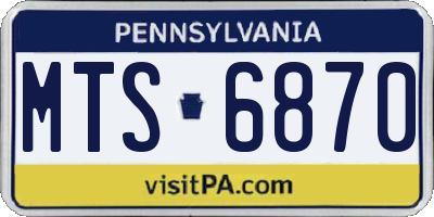 PA license plate MTS6870