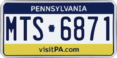 PA license plate MTS6871