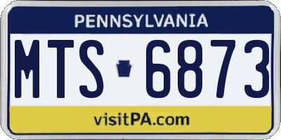 PA license plate MTS6873