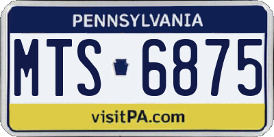 PA license plate MTS6875
