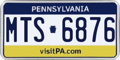 PA license plate MTS6876