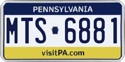 PA license plate MTS6881