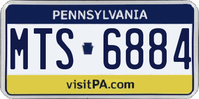 PA license plate MTS6884