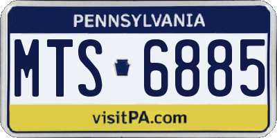 PA license plate MTS6885