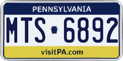 PA license plate MTS6892