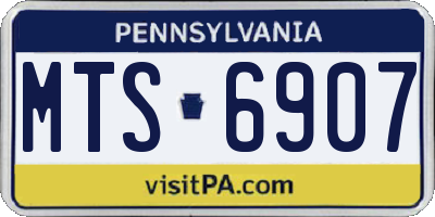 PA license plate MTS6907