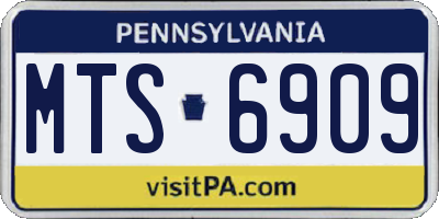 PA license plate MTS6909