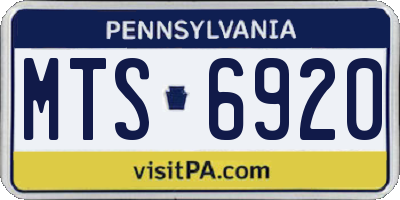 PA license plate MTS6920