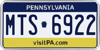 PA license plate MTS6922