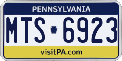 PA license plate MTS6923