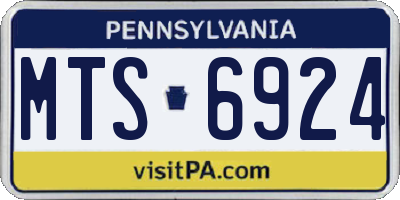 PA license plate MTS6924