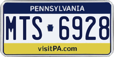PA license plate MTS6928