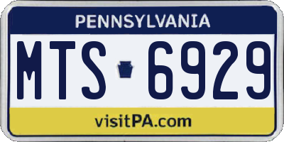 PA license plate MTS6929