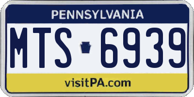PA license plate MTS6939